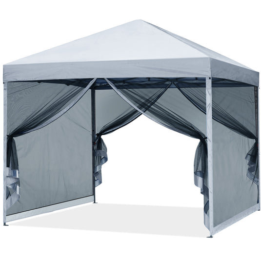 Leisure Sports Pop-Up Easy Setup Outdoor Canopy Tent with Netting Screen Walls - 8x8, 10x10