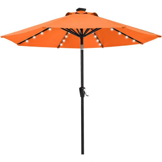 MASTERCANOPY Patio Umbrella with 32 Solar LED Lights 6&8 Ribs