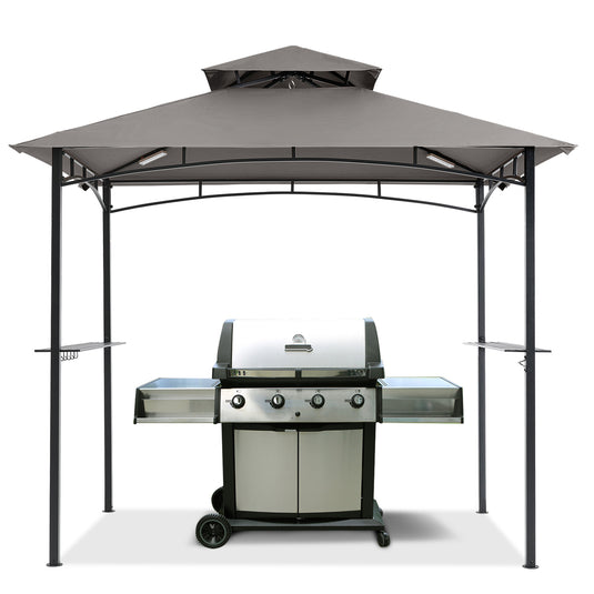 8x5 Grill Gazebo Outdoor BBQ Gazebo Canopy with 2 LED Lights