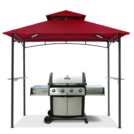 8x5 Grill Gazebo Outdoor BBQ Gazebo Canopy with 2 LED Lights