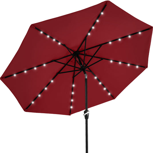 MASTERCANOPY Patio Umbrella with 32 Solar LED Lights 6&8 Ribs