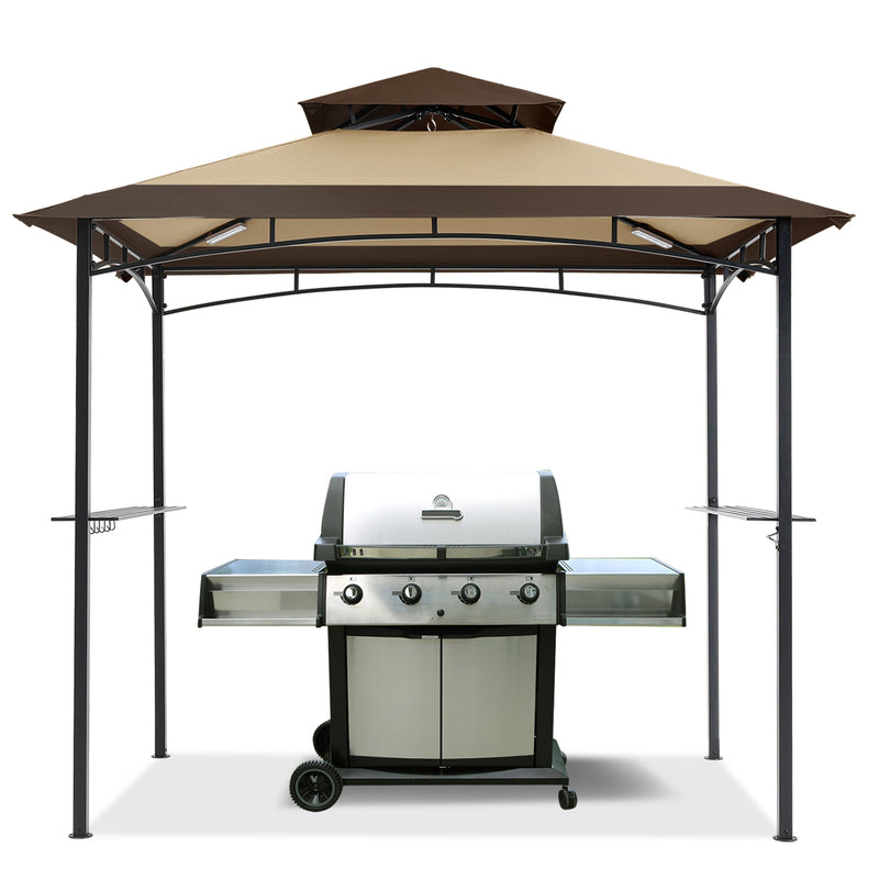 Load image into Gallery viewer, 8x5 Grill Gazebo Outdoor BBQ Gazebo Canopy with 2 LED Lights
