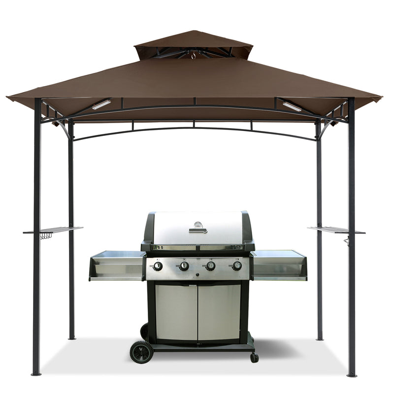 Load image into Gallery viewer, 8x5 Grill Gazebo Outdoor BBQ Gazebo Canopy with 2 LED Lights
