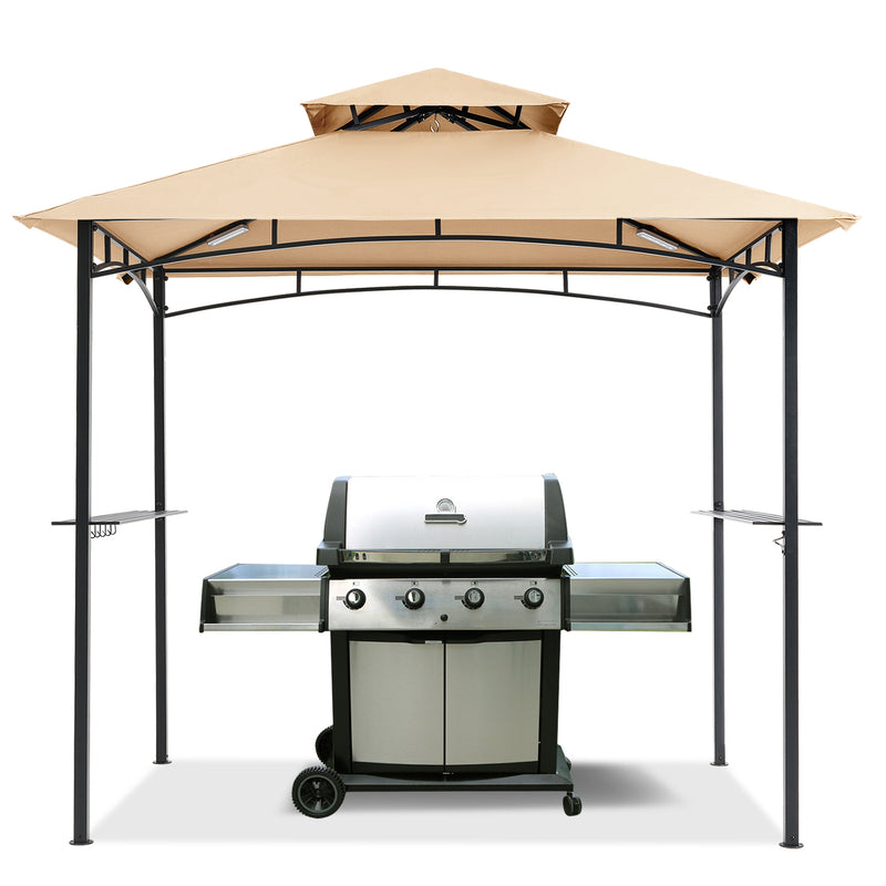 Load image into Gallery viewer, 8x5 Grill Gazebo Outdoor BBQ Gazebo Canopy with 2 LED Lights
