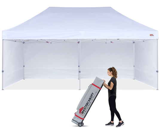 Mastercanopy Lite-30 Commercial Canopy Tent with Sidewalls - 10x10, 10x15, 10x20