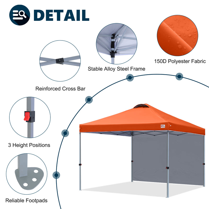 Load image into Gallery viewer, Leisure Sports Durable Pop-Up Canopy Tent with Sidewall - 8x8, 10x10
