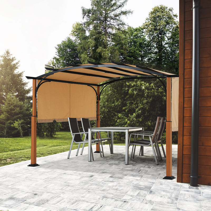Load image into Gallery viewer, 10x10/10x12 Outdoor Retractable Pergola Canopy Patio Metal Garden Gazebo
