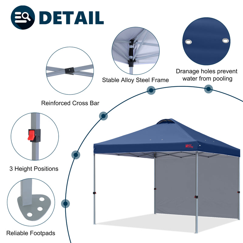 Load image into Gallery viewer, Leisure Sports Durable Ez Pop-Up Canopy Tent with One Sidewall - 8x8, 10x10, 12x12
