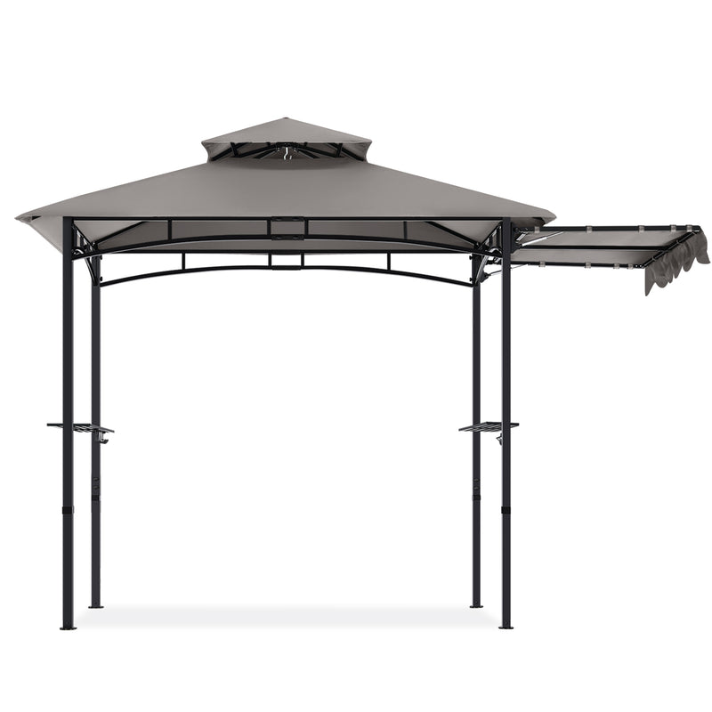 Load image into Gallery viewer, 11x5 Grill Gazebo with Extra Side Awning Outdoor BBQ Gazebo with 2 LED Lights
