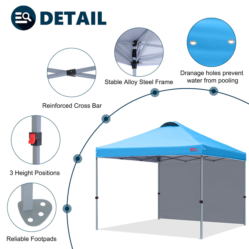Load image into Gallery viewer, Leisure Sports Durable Ez Pop-Up Canopy Tent with One Sidewall - 8x8, 10x10, 12x12
