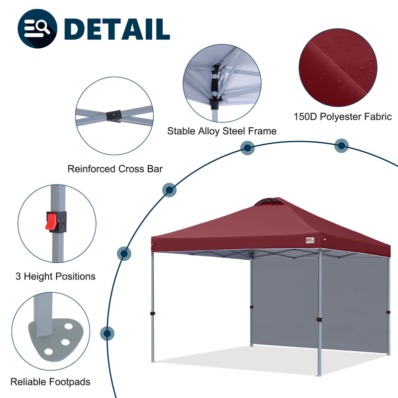 Load image into Gallery viewer, Leisure Sports Durable Pop-Up Canopy Tent with Sidewall - 8x8, 10x10
