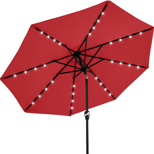 MASTERCANOPY Patio Umbrella with 32 Solar LED Lights 6&8 Ribs