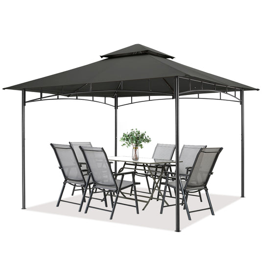9x9/10x12/11x11 Outdoor Garden Patio Gazebo with Stable Steel Farme