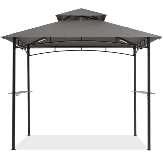 8x5 Grill Gazebo Outdoor BBQ Gazebo Canopy with 2 LED Lights-CA