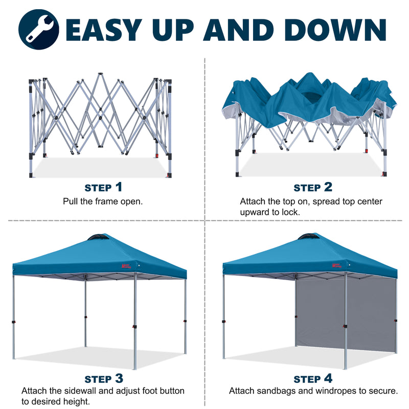 Load image into Gallery viewer, Leisure Sports Durable Pop-Up Canopy Tent with Sidewall - 8x8, 10x10
