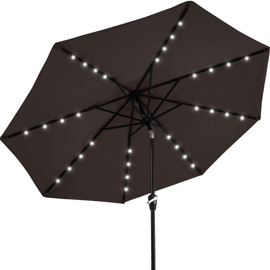 MASTERCANOPY Patio Umbrella with 32 Solar LED Lights 6&8 Ribs