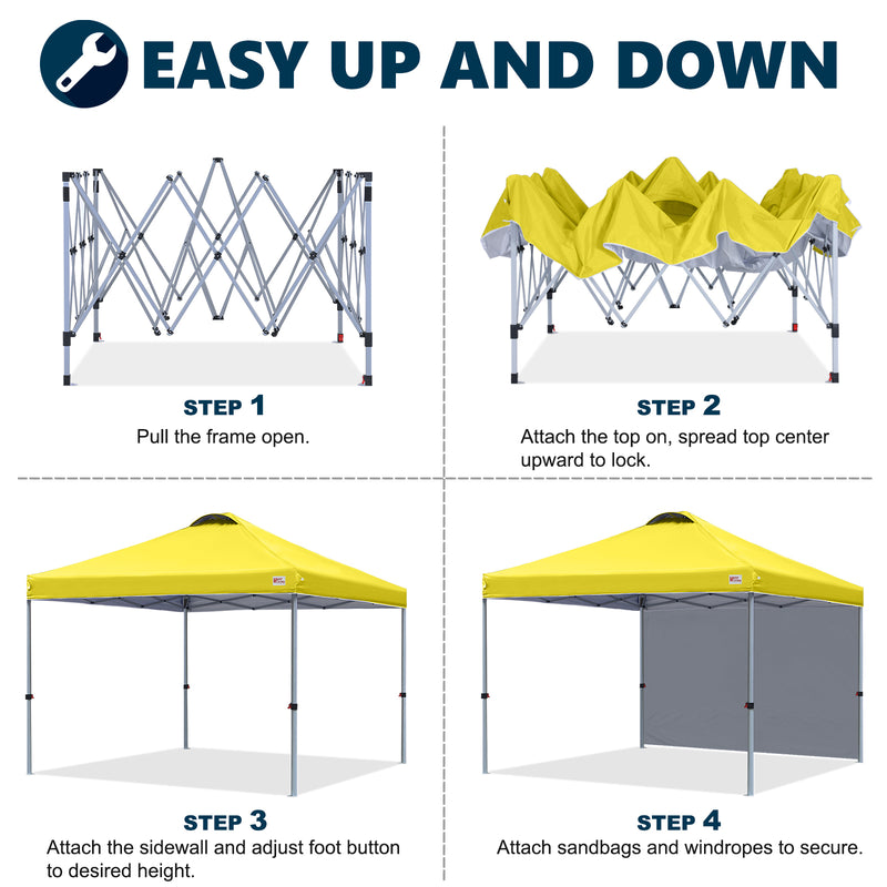 Load image into Gallery viewer, Leisure Sports Durable Pop-Up Canopy Tent with Sidewall - 8x8, 10x10
