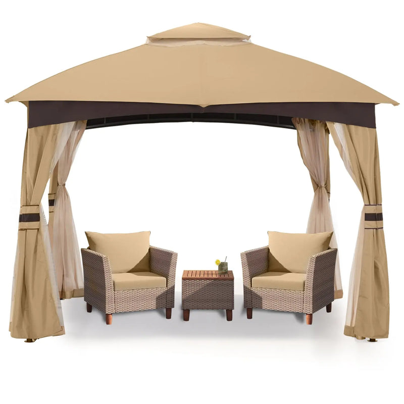 Load image into Gallery viewer, 8x8/10x10/10x12 Outdoor Patio Garden Gazebo with Steel Farme and Netting Walls
