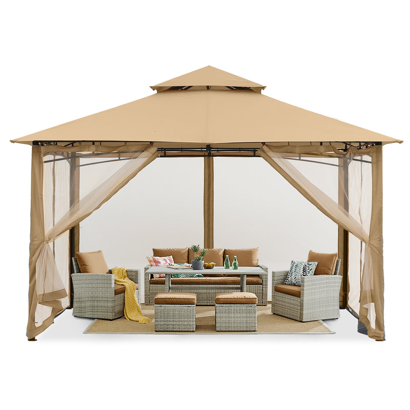 Load image into Gallery viewer, 9x9/11x11/10x12 Outdoor Garden Patio Gazebo with Netting Walls
