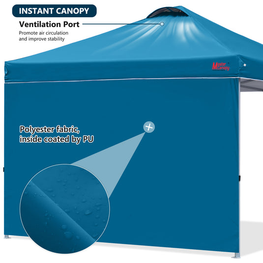 Leisure Sports Durable Pop-Up Canopy Tent with Sidewall - 8x8, 10x10