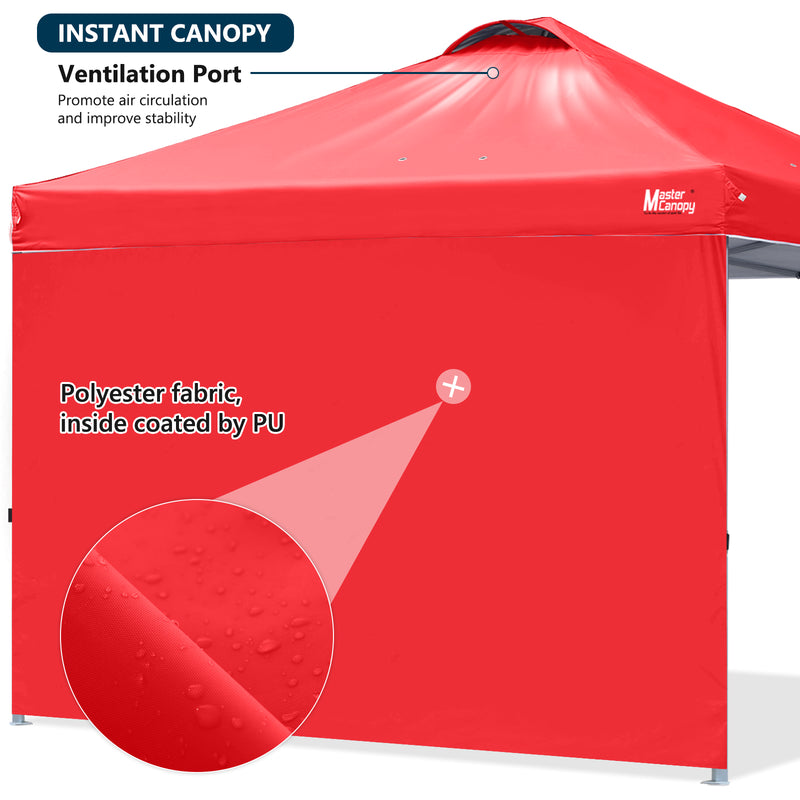 Load image into Gallery viewer, Leisure Sports Durable Ez Pop-Up Canopy Tent with One Sidewall - 8x8, 10x10, 12x12
