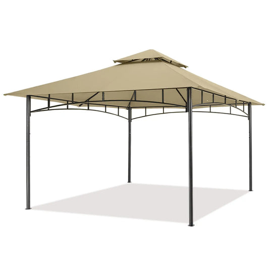 10x12/11x11 Outdoor Garden Patio Gazebo with Stable Steel Farme-CA