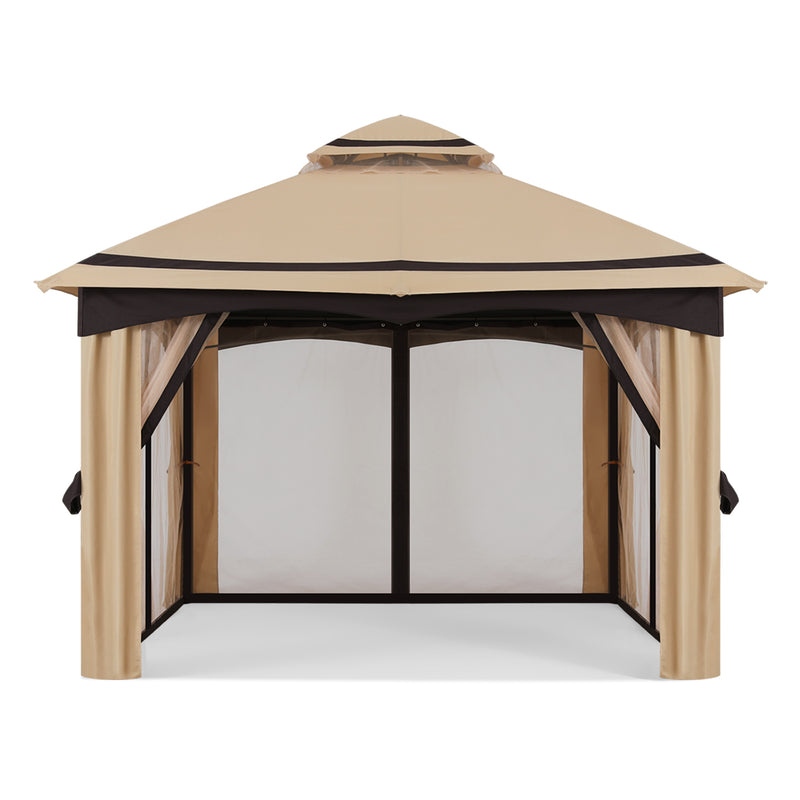 Load image into Gallery viewer, 8x8/10x10/10x12 Outdoor Double Soft-Top Patio Gazebo with Mosquito Netting
