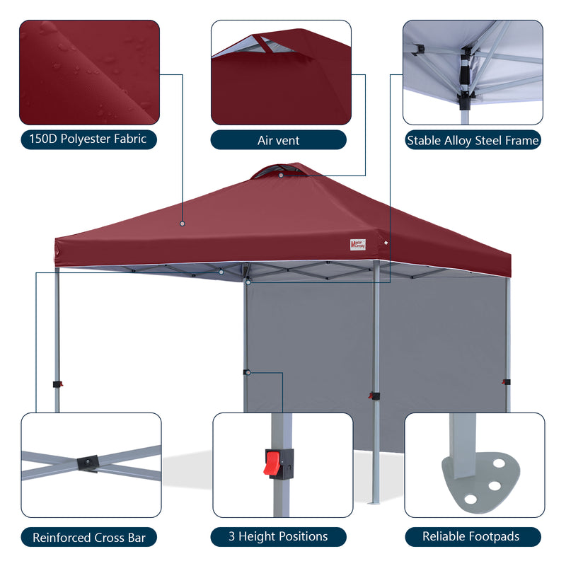 Load image into Gallery viewer, Leisure Sports Durable Pop-Up Canopy Tent with Sidewall - 8x8, 10x10
