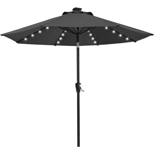 MASTERCANOPY Patio Umbrella with 32 Solar LED Lights 6/8 Ribs-CA