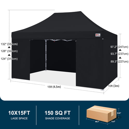 Mastercanopy Core-35 Premium Heavy Duty Instant Canopy Tent with Sidewalls - 10x10, 10x15, 10x20