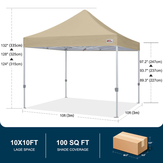 Mastercanopy Lite-30 Commercial Canopy Tent Instant Shelter - 10x10, 10x15, 10x20