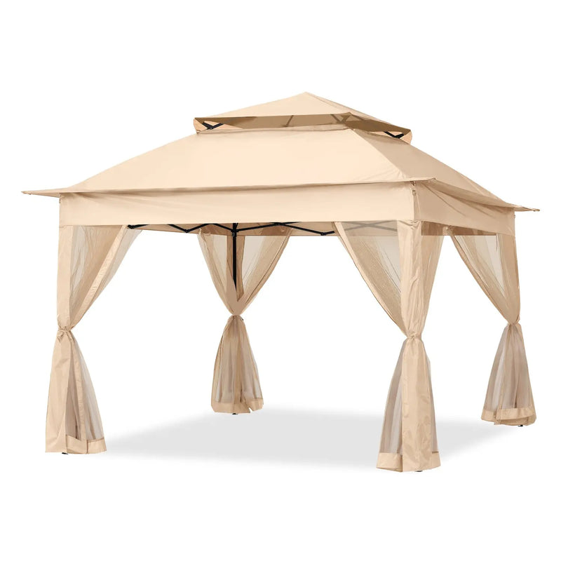 Load image into Gallery viewer, 11x11 Patio Gazebo Outdoor Pop Up Gazebo with Mesh Walls
