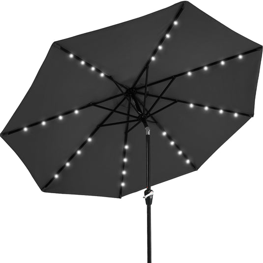 MASTERCANOPY Patio Umbrella with 32 Solar LED Lights 6&8 Ribs