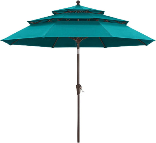 MASTERCANOPY 9ft 3-Tier Olefin Patio Umbrella 5-Year-Non-Fading