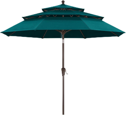 MASTERCANOPY 9ft 3-Tier Olefin Patio Umbrella 5-Year-Non-Fading