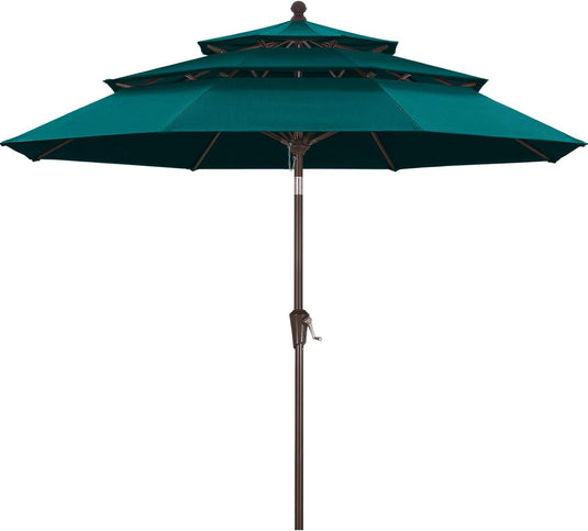 MASTERCANOPY 9ft 3-Tier Olefin Patio Umbrella 5-Year-Non-Fading