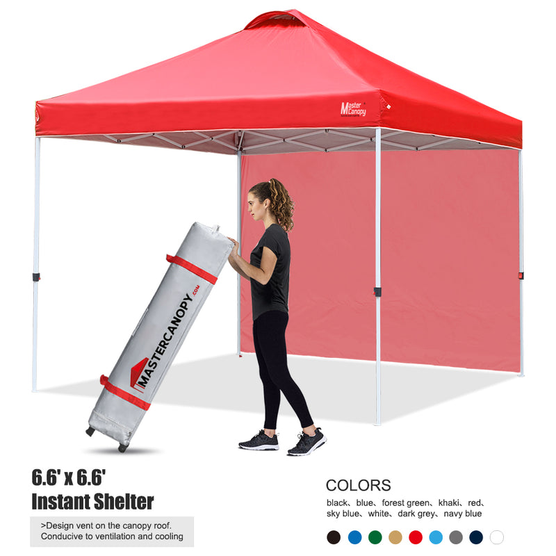 Load image into Gallery viewer, Leisure Sports Durable Ez Pop-Up Canopy Tent with One Sidewall - 6.6x6.6, 8x8
