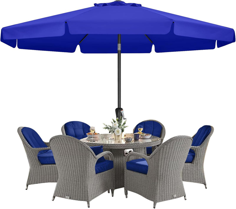 Load image into Gallery viewer, MASTERCANOPY Valance Patio Umbrella for Outdoor Table Market 6/8 Ribs
