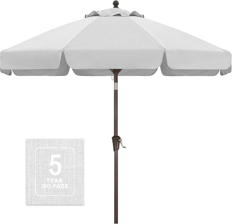 Load image into Gallery viewer, MASTERCANOPY 9FT Olefin Valance Patio Umbrella 5-Year-Non-Fading 8 Fiberglass Ribs
