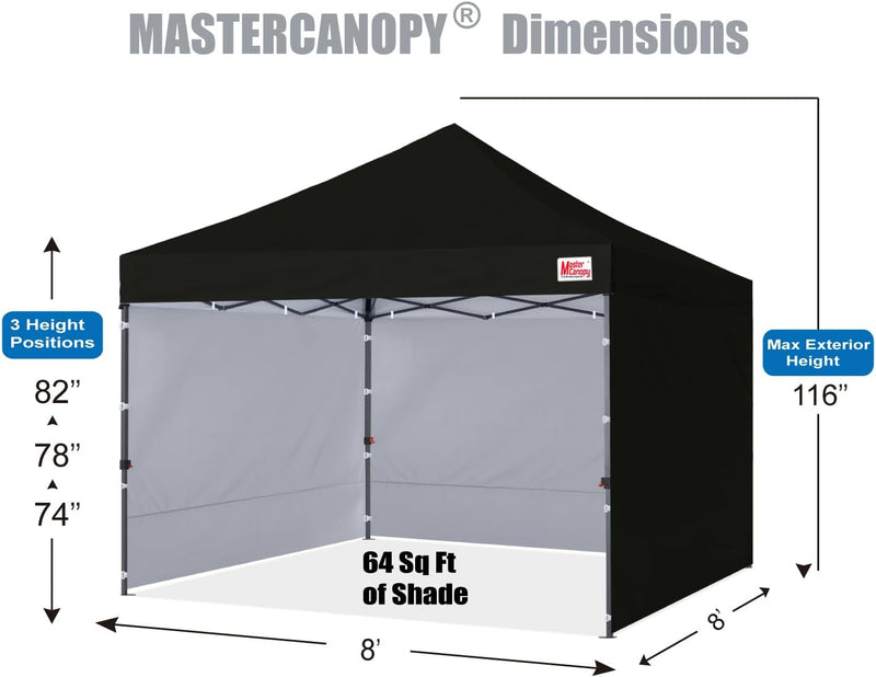 Load image into Gallery viewer, Leisure Sports Easy Pop-Up Canopy Tent with Sidewalls - 8x8, 10x10, 12x12
