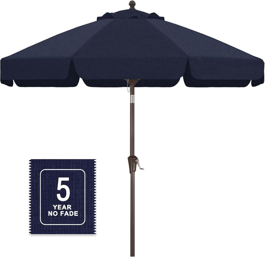 MASTERCANOPY 9FT Olefin Valance Patio Umbrella 5-Year-Non-Fading 8 Fiberglass Ribs