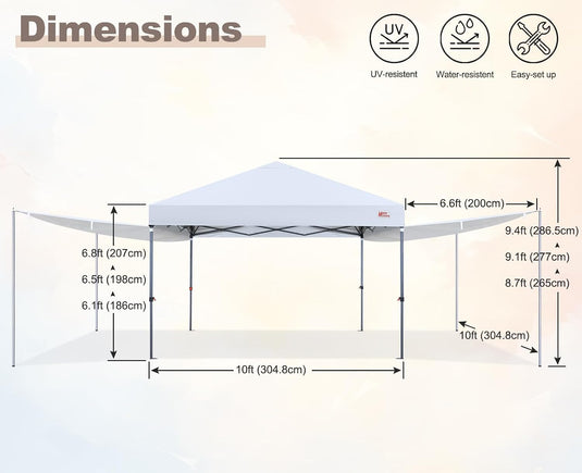 MASTERCANOPY 10x10 Pop-Up Canopy Tent with Two Shelters