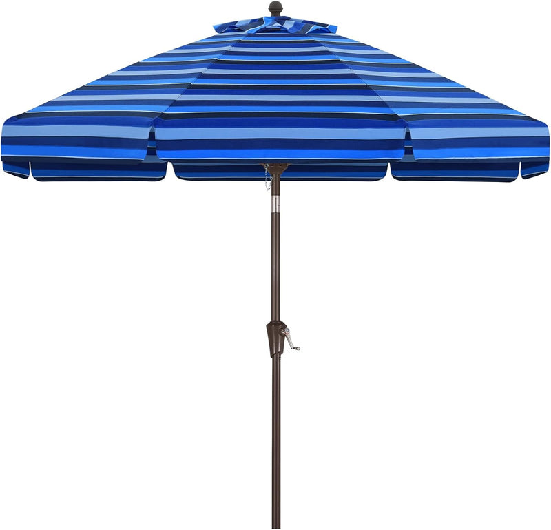Load image into Gallery viewer, MASTERCANOPY 9FT Olefin Valance Patio Umbrella 5-Year-Non-Fading 8 Fiberglass Ribs
