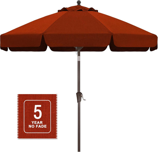 MASTERCANOPY 9FT Olefin Valance Patio Umbrella 5-Year-Non-Fading 8 Fiberglass Ribs