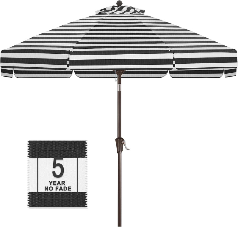 Load image into Gallery viewer, MASTERCANOPY 9FT Olefin Valance Patio Umbrella 5-Year-Non-Fading 8 Fiberglass Ribs
