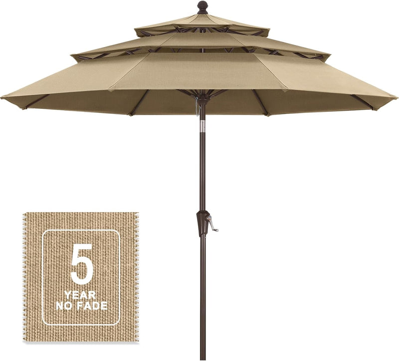 Load image into Gallery viewer, MASTERCANOPY 9ft 3-Tier Olefin Patio Umbrella 5-Year-Non-Fading

