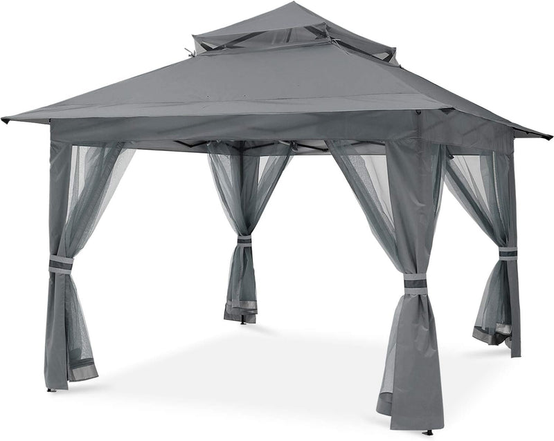Load image into Gallery viewer, 11x11/13x13 Patio Gazebo Outdoor Pop Up Gazebo with Mesh Walls-CA
