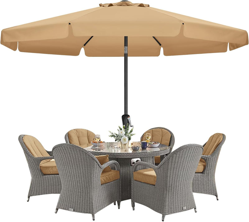 Load image into Gallery viewer, MASTERCANOPY Valance Patio Umbrella for Outdoor Table Market 6/8 Ribs
