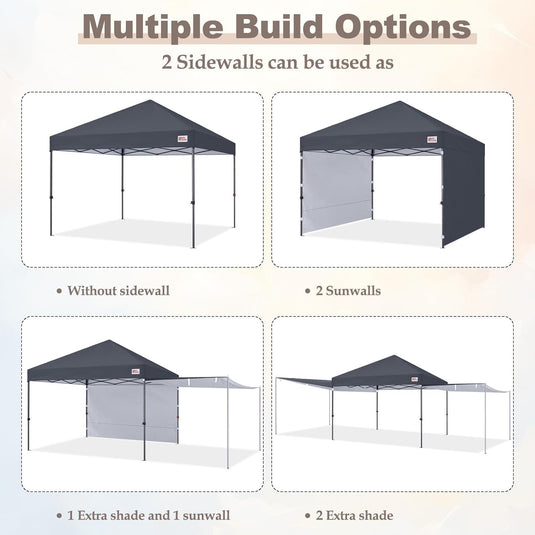 MASTERCANOPY 10x10 Pop-Up Canopy Tent with Two Shelters