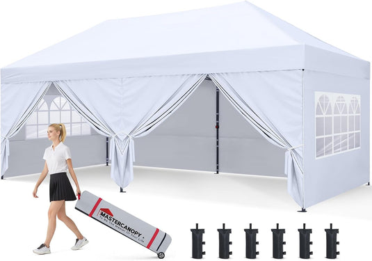 Leisure Sports Pop-Up Canopy Tent with Church Window Sidewalls - 10x10, 10x20
